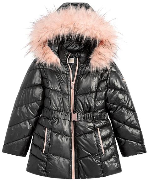 michael kors stadium puffer jacket with faux fur trim|Michael Kors Little Girl's Stadium Faux Fur.